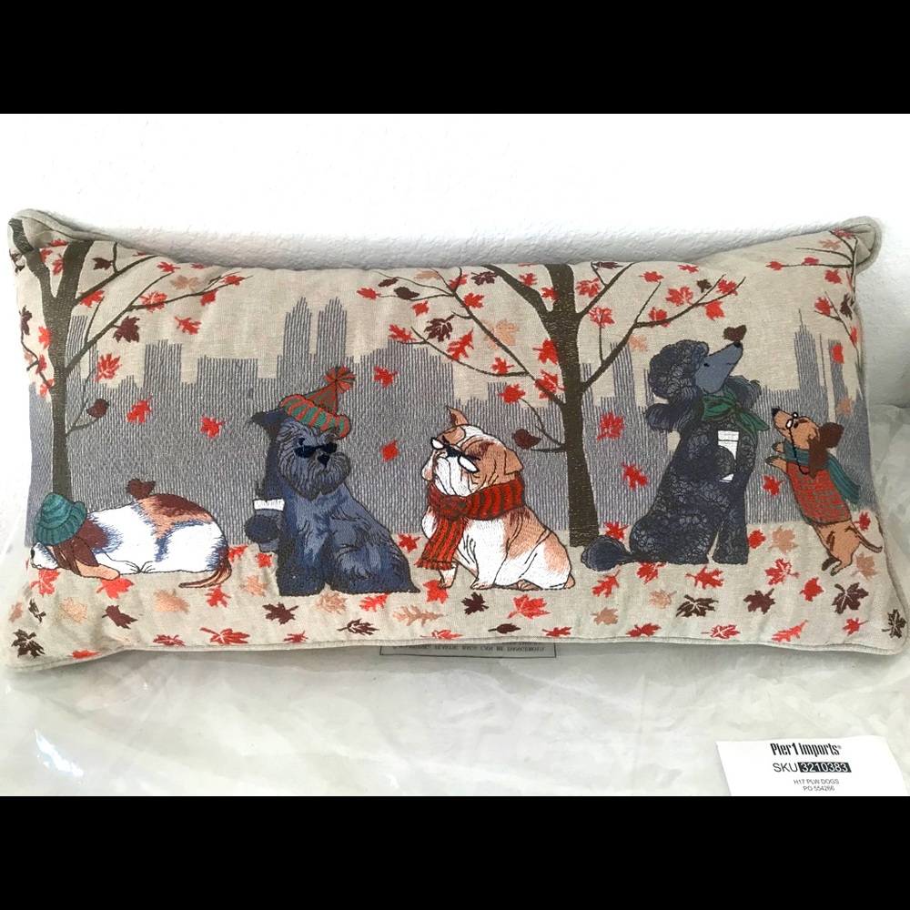 SOLD PIER 1 Autumn PARK AVENUE PUPPIES Pillow